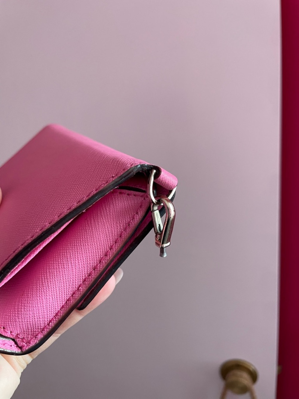 kate spade hot pink Saffiano leather wallet wristlet - Picture 5 of 5